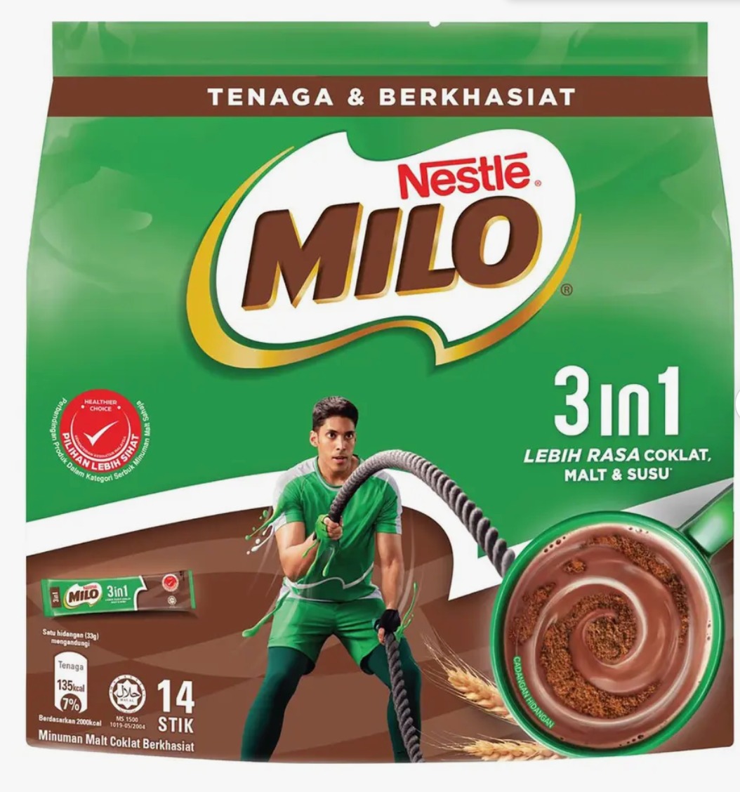 Nestlé Milo 3-in-1 chocolate malt drink sachet pack